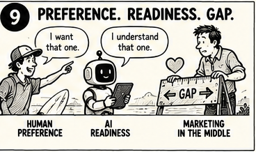 Lead Wolf cartoon: Preference, readiness, gap
