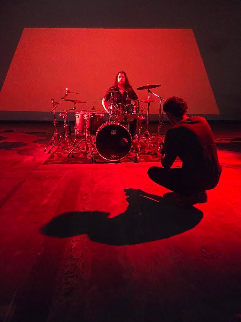 Drums under red light