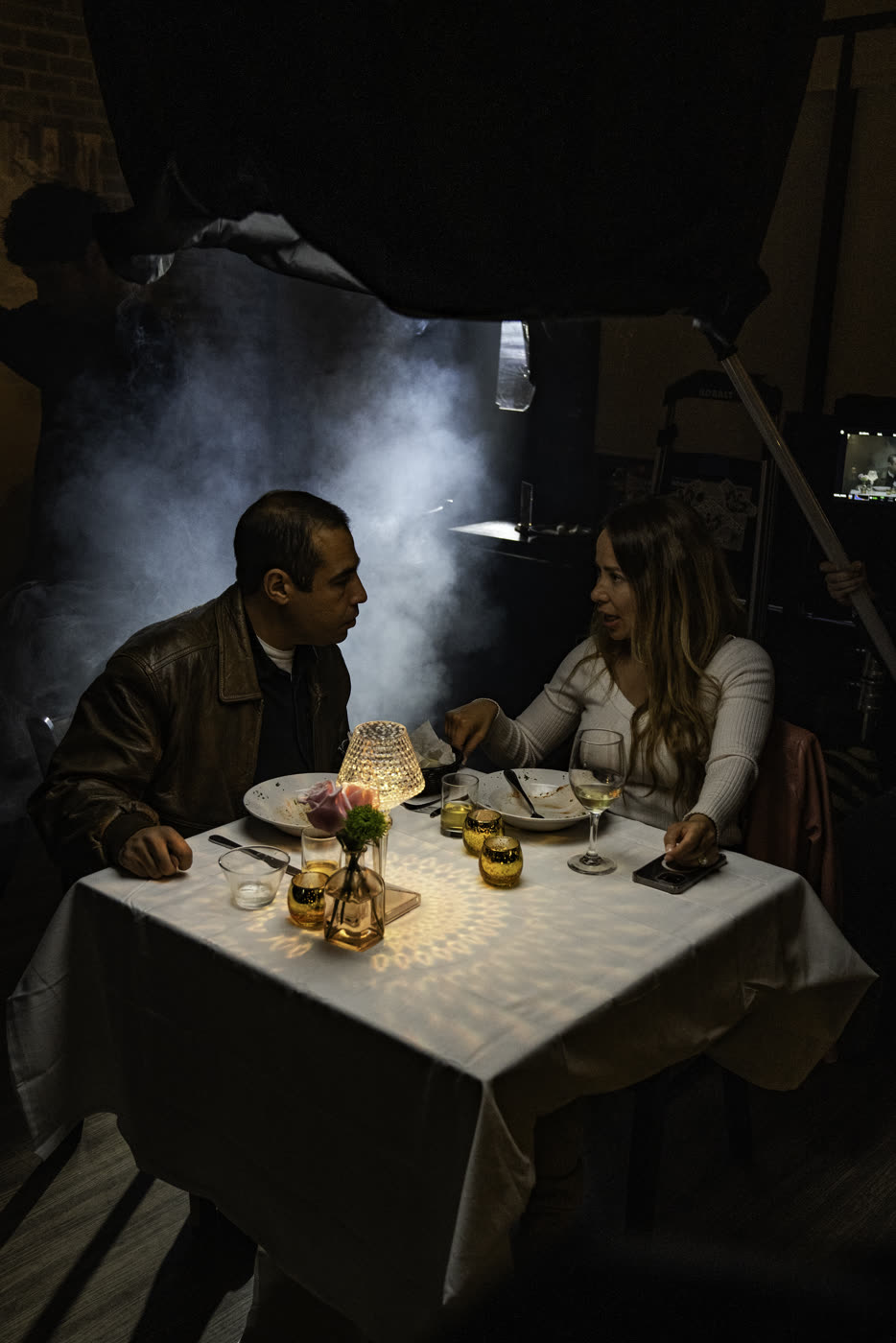 A dinner scene lit for Fair Trade