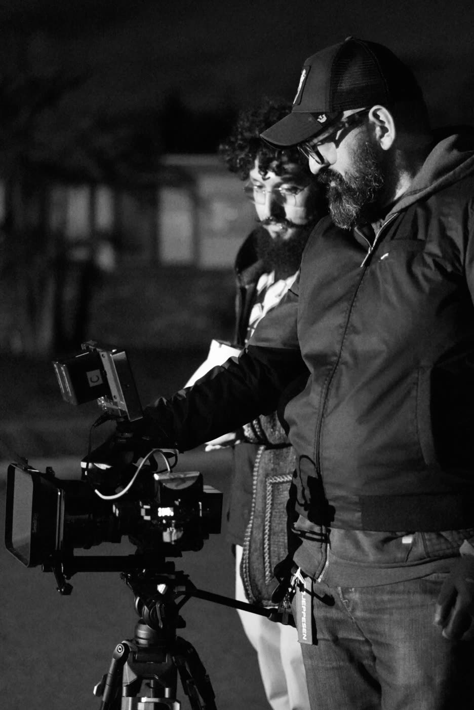Oz Riveros directing beside the camera