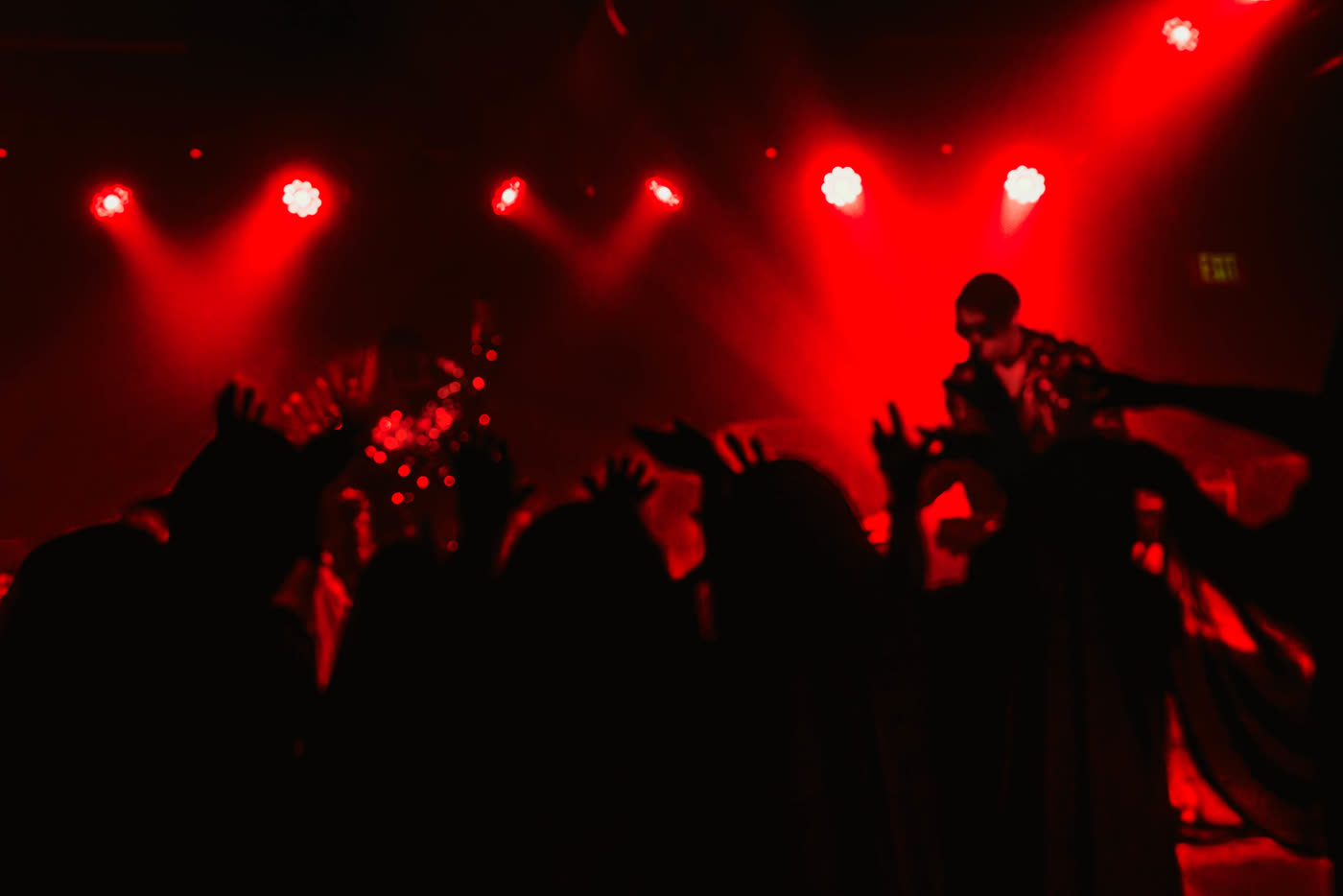 The crowd in front of the stage during the Venom shoot